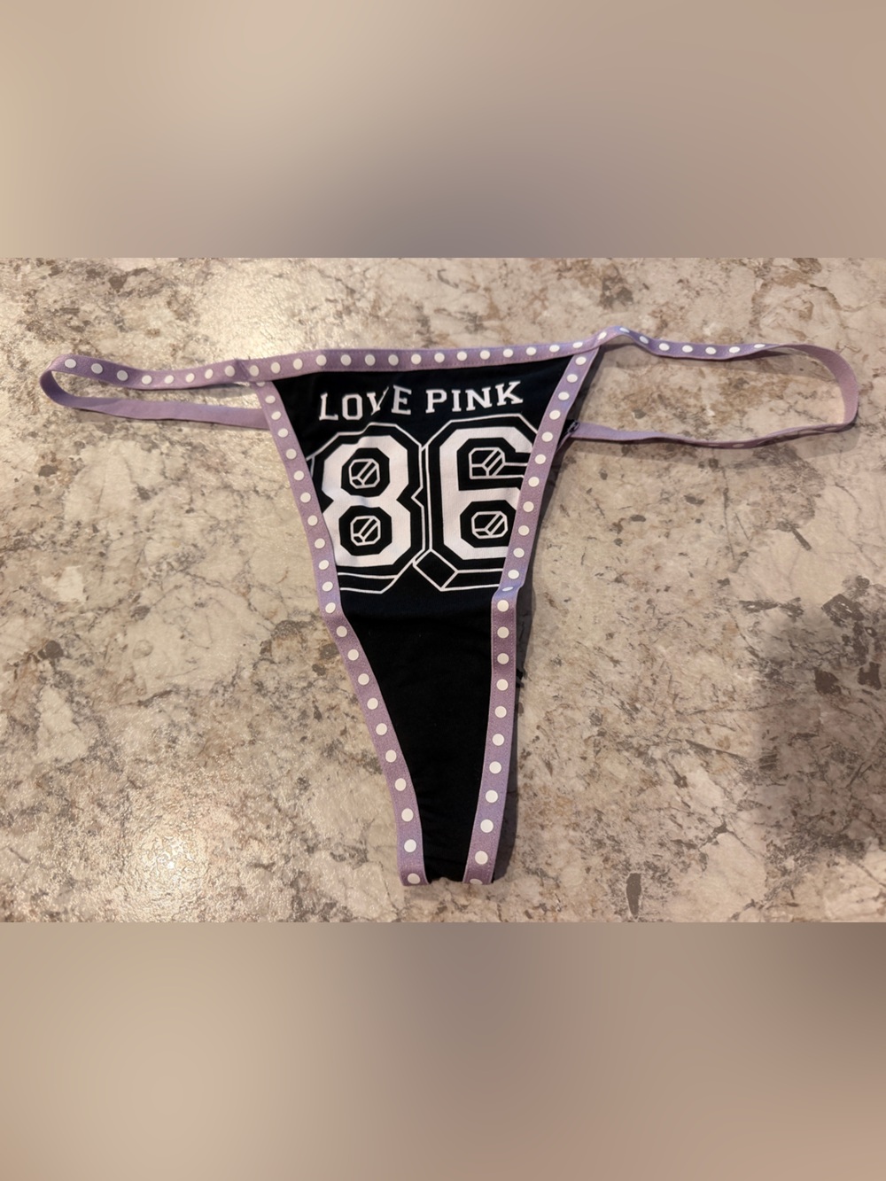 VS PINK Cotton Ultra Low Rise Thong Panty NWT Large